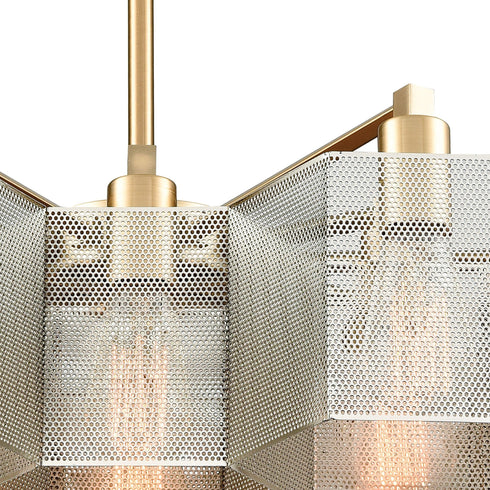 Elk Compartir 13 Light Chandelier In Satin Brass Model: 21115/13