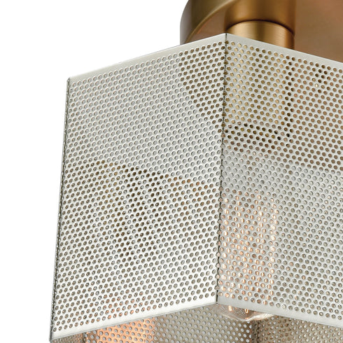 Elk Compartir 3 Light Semi Flush In Satin Brass Model: 21111/3