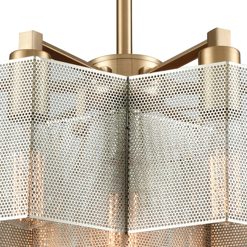 Elk Compartir 7 Light Chandlier In Satin Brass Model: 21113/7