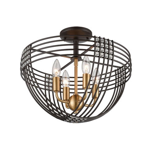 Elk Concentric 4 Light Semi Flush Mount In Oil Model: 11191/4