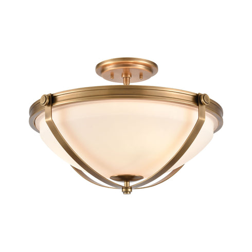 Elk Connelly 3 Light Semi Flush In Natural Brass Model: 89115/3