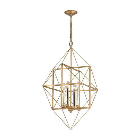 Elk Connexions 4 Light Chandelier In Antique Gold Model: 1141-005
