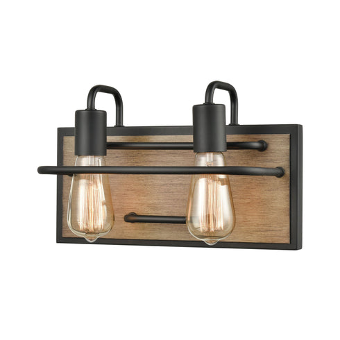 Elk Copley 2 Light Vanity Light In Matte Black Model: 45484/2
