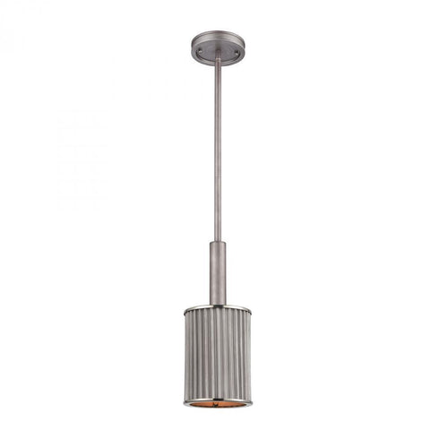Elk Corrugated Steel 1 Light Mini Pendant In Model: 15926/1