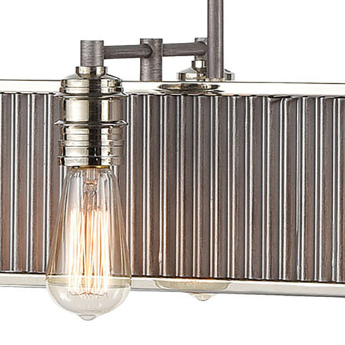 Elk Corrugated Steel 8 Light Linear Chandelier In Model: 15929/8