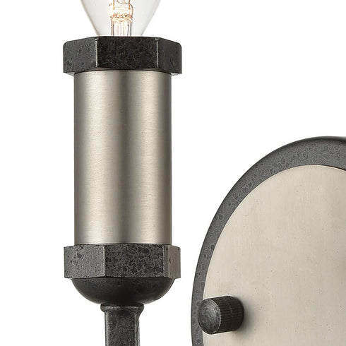 Elk Cortlandt 1 Light Sconce In Gray Iron Model: 15390/1