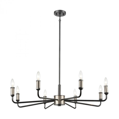 Elk Cortlandt 8 Light Chandelier In Gray Iron Model: 15396/8
