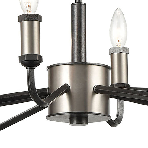 Elk Cortlandt 8 Light Chandelier In Gray Iron Model: 15397/8
