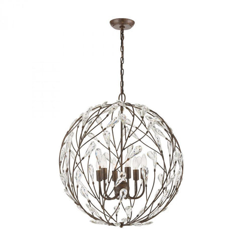 Elk Crislett 6 Light Chandlier In Sunglow Bronze Model: 18258/6