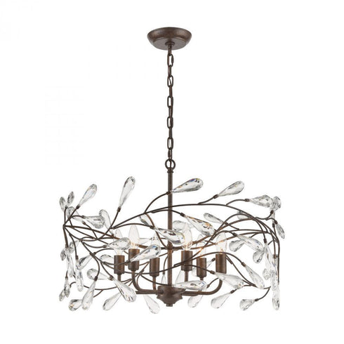 Elk Crislett 6 Light Chandlier In Sunglow Bronze Model: 18259/6