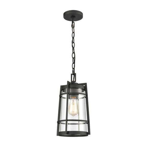 Elk Crofton 1 Light Outdoor Pendant In Charcoal Model: 45493/1