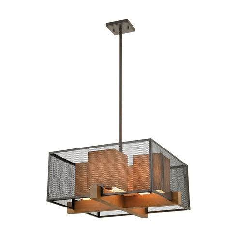 Elk Crossbeam 4 Light Chandelier In Oil Rubbed Model: 33345/4