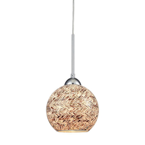 Elk Crosshatch 1 Light Mini Pendant In Polished Model: 10731/1