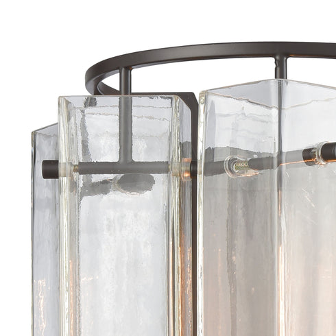 Elk Cubic Glass 1 Light Sconce In Oil Rubbed Model: 11160/1