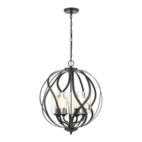Elk Daisy 4 Light Chandelier In Midnight Bronze Model: 75095/4