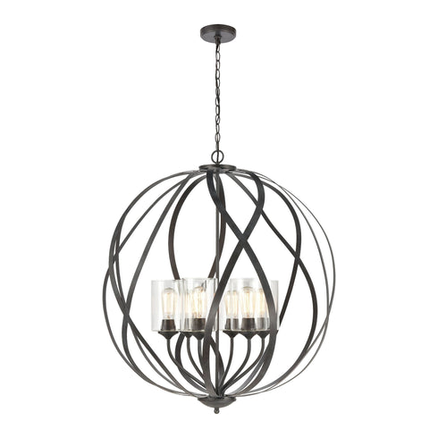 Elk Daisy 6 Light Chandelier In Midnight Bronze Model: 75096/6