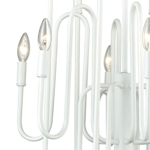 Elk Decatur 12 Light Chandelier In Matte White Model: 81297/12