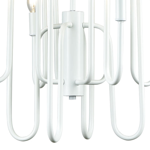 Elk Decatur 8 Light Chandelier In Matte White Model: 81296/8