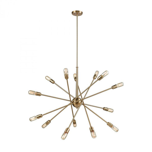 Elk Delphine 14 Light Chandelier In Satin Brass Model: 46242/14
