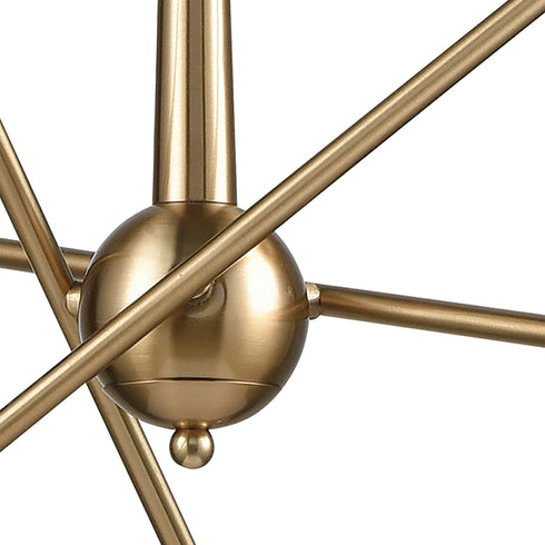 Elk Delphine 6 Light Chandelier In Satin Brass Model: 46240/6