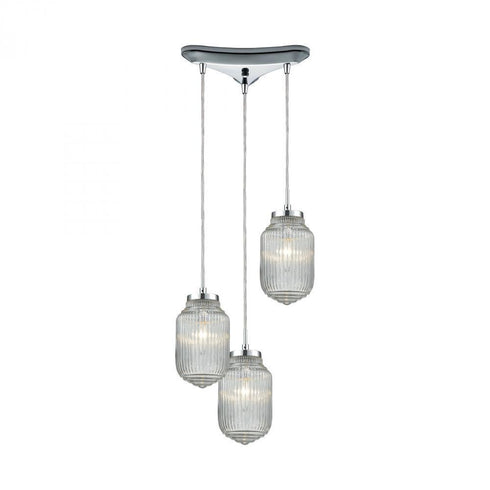 Elk Dubois 3 Light Triangular Pendant Fixture In Model: 56662/3