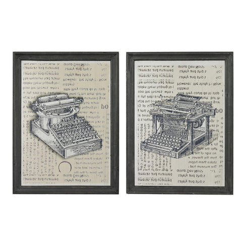 Elk Dunrea House Antique Typewriter Prints On Glass (2 Piece Model: 26-8663/S2