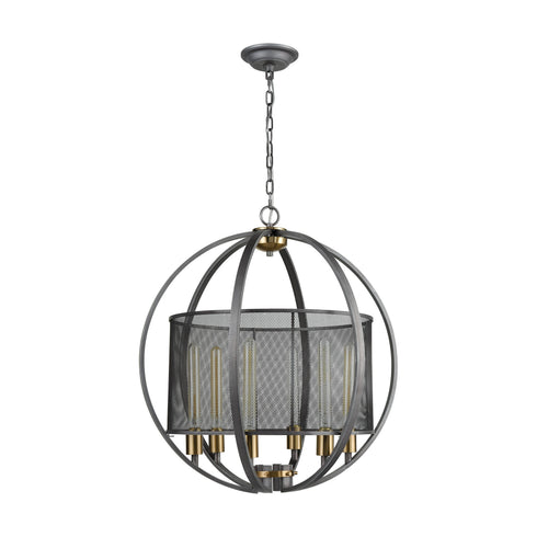Elk Ellicott 6 Light Chandlier In Weathered Zinc Model: 12171/6