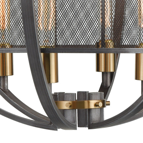 Elk Ellicott 6 Light Chandlier In Weathered Zinc Model: 12171/6
