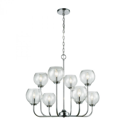 Elk Emory 8 Light Chandelier In Polished Chrome Model: 81365/4+4