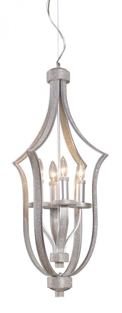 Elk Encasement 4 Light Chandelier In Silver Model: 14028/4