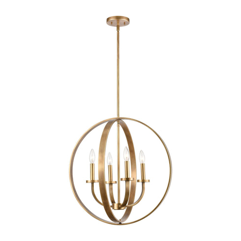 Elk Erindale 4 Light Chandelier In Natural Brass Model: 89045/4
