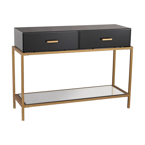 Elk Evans Console In Black And Gold Leaf Model: 1114-167