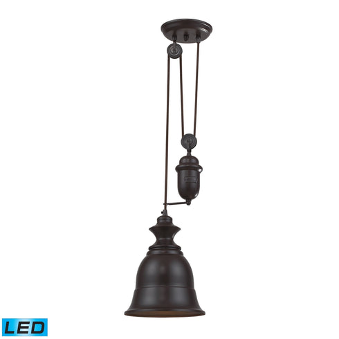 Elk Farmhouse 1 Light Adjustable Pendant In Oiled Model: 65070-1-LED