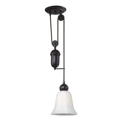 Elk Farmhouse 1 Light Adjustable Pendant In Oiled Model: 65090-1