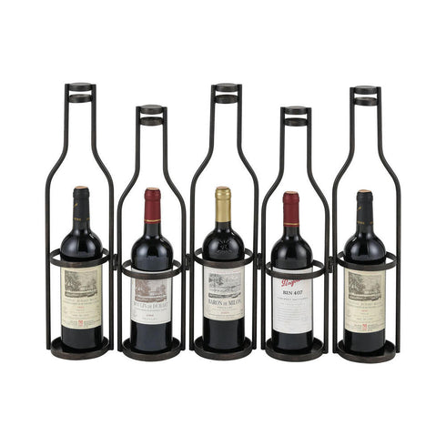 Elk Five Green Bottles Wine Rack In Aged Black Model: 351-10788