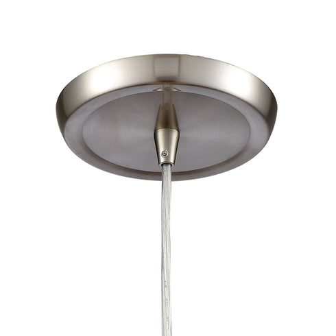 Elk Fusion 1 Light Mini Pendant In Satin Nickel Model: 529-1WHT