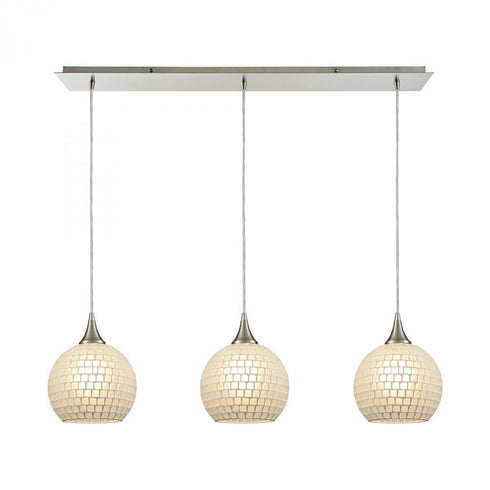 Elk Fusion 3 Light Linear Mini Pendant Fixture In Model: 529-3LP-WHT