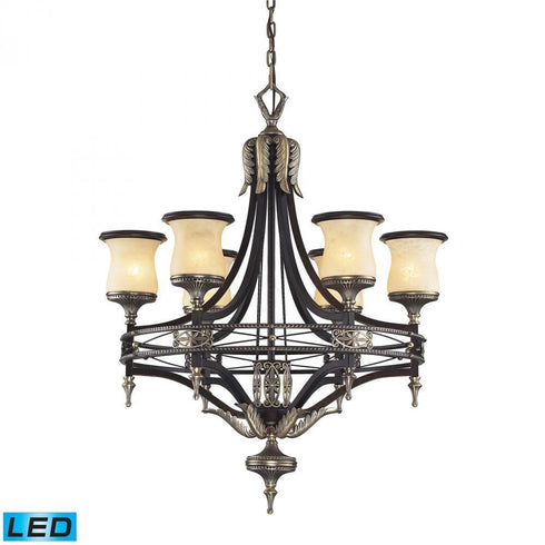Elk Georgian Court 6 Light Chandelier In Bronze Model: 2431/6-LED