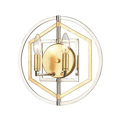 Elk Geosphere 2 Light Sconce In Polished Nickel Model: 12260/2