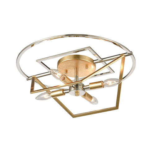 Elk Geosphere 4 Light Semi Flush In Polished Model: 12261/4