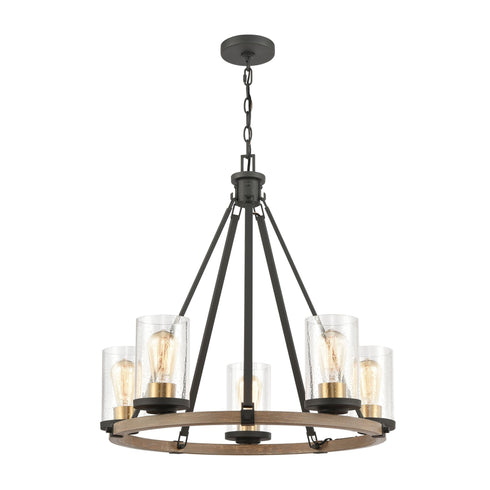 Elk Geringer 5 Light Chandelier In Charcoal And Model: 47289/5