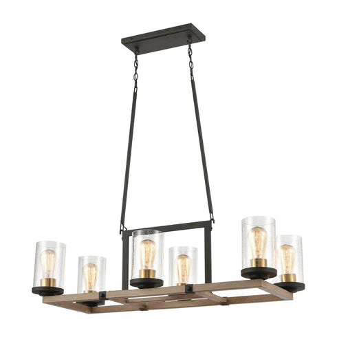 Elk Geringer 6 Light Island Light In Charcoal And Model: 47290/6