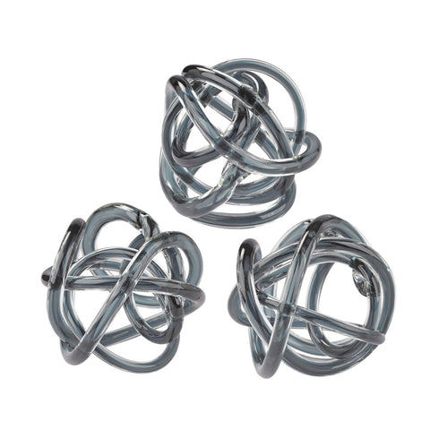 Elk Glass Knots Grey Glass Knot (set Of 3) Model: 154-019/S3