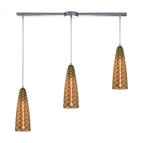 Elk Glitzy 3 Light Linear Mini Pendant Fixture In Model: 21168/3L