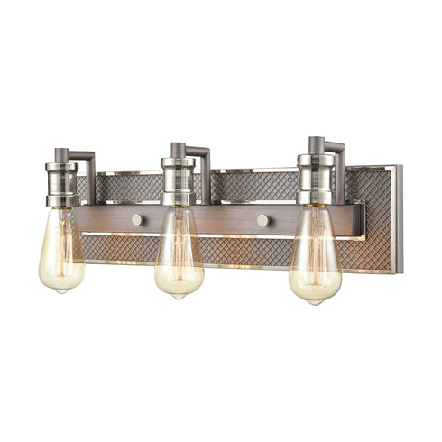 Elk Gridiron 3 Light Vanity Light In Weathered Model: 15493/3