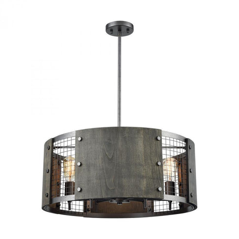 Elk Halstead 6 Light Chandlier In Ash Gray And Model: 15322/6