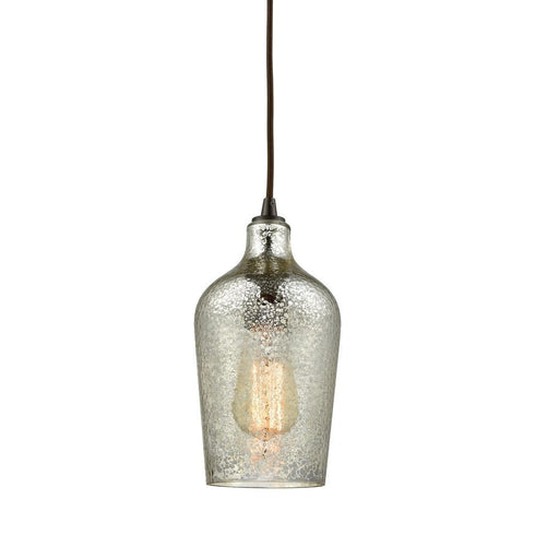 Elk Hammered Glass 1 Light Mini Pendant In Oiled Model: 10830/1