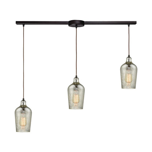 Elk Hammered Glass 3 Light Linear Mini Pendant Model: 10830/3L