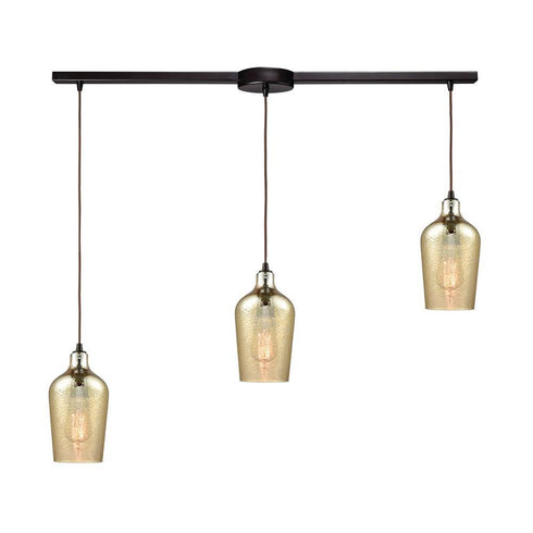 Elk Hammered Glass 3 Light Linear Mini Pendant Model: 10840/3L
