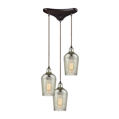 Elk Hammered Glass 3 Light Triangular Pendant Model: 10830/3
